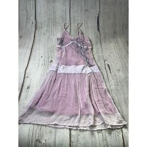 Y2K Living Planet Slip Dress Womens Medium Purple Silk Fairycore